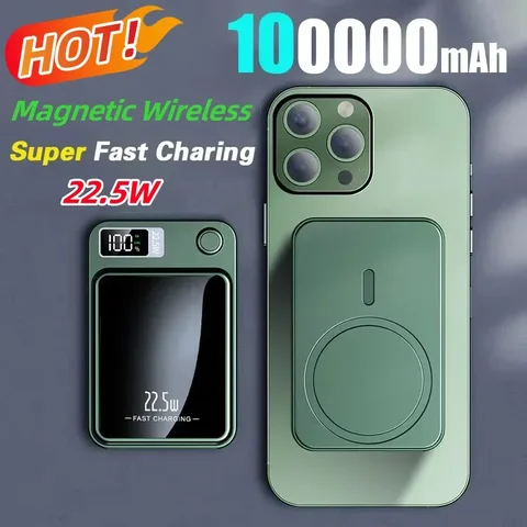 Xiaomi 10000mAh 얇은 자기 무선 보조베터리 PD25W iPhone Samsung 용 Magsafe 용 고속 충전 휴대용 외장 배터리 15 100000mAh 무선 자기 보조베터리 22.5W 빠른 충전 iPhone 용 휴대용 외장 배터리 보조베터리 어댑터 Samsung Xiaomi