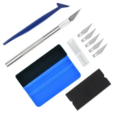 1개 투명 라이트 블랙 스모키 필름 헤드라이트 및 리어라이트 랩 스티커 자동차 보호 필름 30cm x 100cm 17 10Pcs 자동차 포장 비닐 도구 키트 창 필름 색조 도구 자동차 랩 스틱 가장자리 트리밍 스퀴지 틴팅 펠트 가장자리 스퀴지