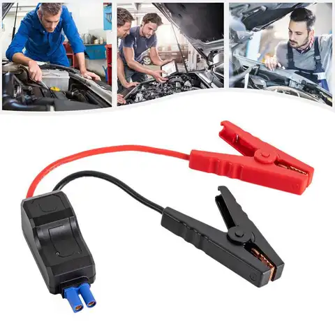 자동차 배터리 점화기 및 비상 전원 키트 - 12AWG 점퍼 케이블 스타터, Milwaukee 및 Dewalt 전동 공구 호환 17 1개 자동차 12V 500A 지능형 부스터 케이블 스마트 EC5 점프 트럭 도구 자동 클립 악어 커넥터 비상 시동 클램프 K6V3
