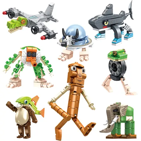 587Pcs 이탈리아 Brainrot 동물 Tung Tung Tung Sahur 빌딩 블록 Tralalelo Tralala SharkBricks 어린이를위한 장난감 선물 어린이
