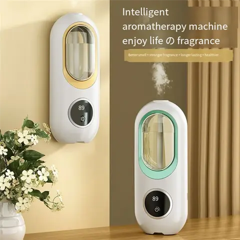 1pc 2L Double Jet Humidifier with Display - Improve Air Quality and Health with Adjustable Mist Levels and Automatic Shut-Off 20 A72U 120Ml 에센셜 오일 디퓨저 벽걸이 형 아로마 테라피 디지털 디스플레이 야간 조명 공기 청정기 내구성 샴페인 골드