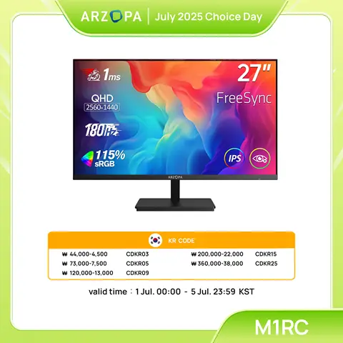 HGFRTEE 16인치 터치스크린 휴대용 모니터 - 16:10 비율, 96% sRGB, 350 Cd/m² 밝기, 홀더 스탠드 포함, 노트북용 보조 화면 (Type-C 및 HDMI 호환) 14 ARZOPA 27인치 모니터, 180Hz 고속 IPS 2K 모니터, Type-C 포트, 삼성 DeX 모드 지원