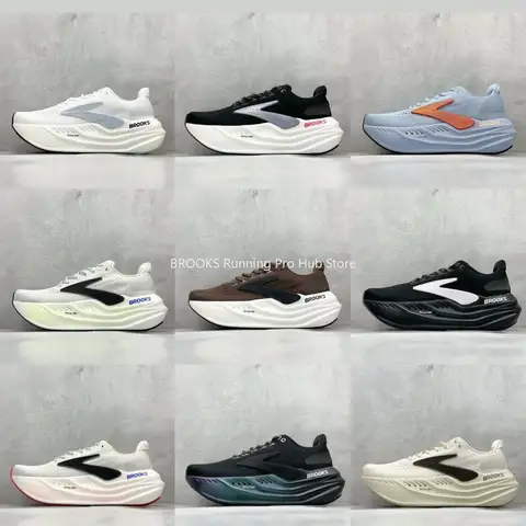 Brooks Men's Ghost 17 운동화 충격 흡수 레이스 마라톤 전문 운동화 남성용 편안한 캐주얼 스니커즈 15 Brooks Glycerin Max Neutral 런닝 및 워킹 슈즈 남성 및 여성 캐주얼 스니커즈 오리지널 1204361B118