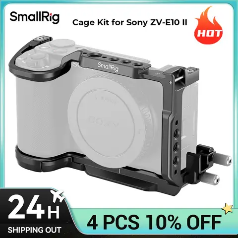 DJI RS 2 / RSC 2 / RS 3 / RS 3 Pro, 삼각대 4867용 Arca-Swiss 퀵 릴리스 플레이트가 포함된 Sony ZV-E10 II용 SmallRig 케이지 키트
