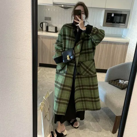 2025 진짜 양피 정품 가죽 조끼 남자 블랙 양복 조끼 남성 민소매 자켓 두꺼운 오토바이 조끼 멀티 포켓 지퍼 13 Gidyq 여성 격자 무늬 가짜 울 코트 한국어 우아한 가역 루즈 자켓 가을 캐주얼 여성 양고기 긴 혼합 오버 코트 New