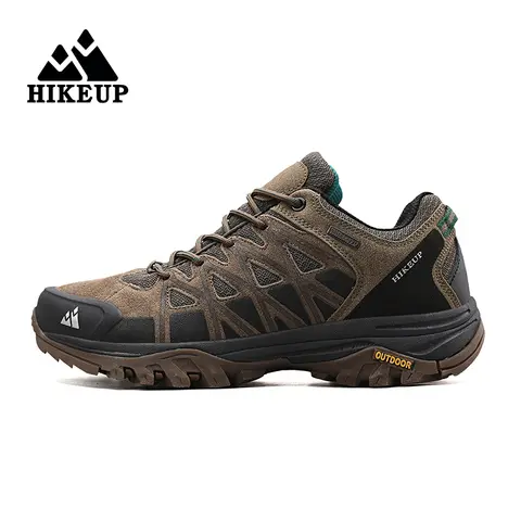 HIKEUP 남성용 통기성 방수 하이킹 신발 - 내마모성 미끄럼 방지 운동화, 야외 등산 및 사냥용 14 HIKEUP New Arrival Mens 하이킹 신발 통기성 레이스 업 트레킹 남성 쿠션 야외 등산 관광 운동화 남성용
