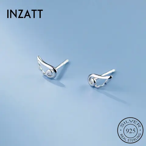 핸드메이드 다층 땋은 가죽 남성 팔찌 - 천연 타이거 아이 스톤과 스테인레스 스틸 장식 21 INZATT 패션 여성을위한 진짜 925 스털링 실버 중공 날개 스터드 귀걸이 파티 힙합 파인 쥬얼리 미니멀리스트 액세서리