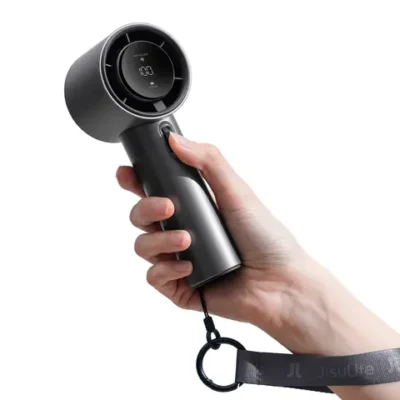 2025년형 신형 고속 터보 소형 휴대용 공기 대포 전동 팬 - USB 충전식, 디지털 디스플레이, 야외용 미니 팬 16 JISULIFE 미니 휴대용 핸드 선풍기, 100 풍속, 5000mAh USB 배터리 충전식, LED 디지털 디스플레이, 여행, 캠핑, 야외