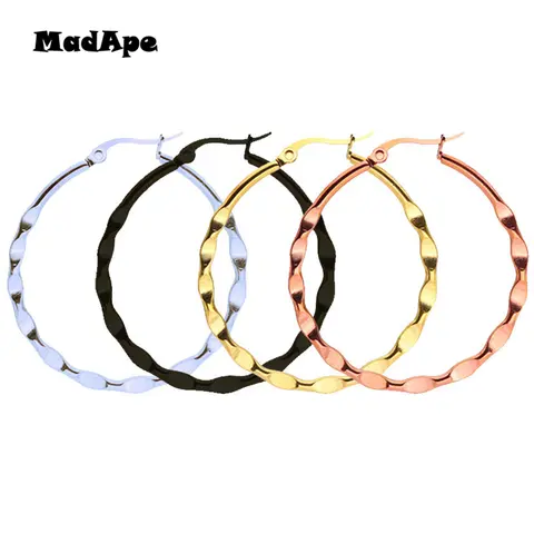 핸드메이드 다층 땋은 가죽 남성 팔찌 - 천연 타이거 아이 스톤과 스테인레스 스틸 장식 15 MadApe-2019 패션 여성 티타늄 스테인레스 스틸 후프 귀걸이, 빅 사이즈 60mm 라운드 귀걸이, 여성 나이트 클럽 파티 쥬얼리