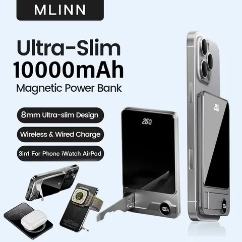 Xiaomi 10000mAh 얇은 자기 무선 보조베터리 PD25W iPhone Samsung 용 Magsafe 용 고속 충전 휴대용 외장 배터리 19 MagSafe 용 10000mAh 울트라 슬림 보조베터리, iPhone 용 자기 무선 20W 고속 충전 휴대용 배터리 Samsung Xiaomi iWatch
