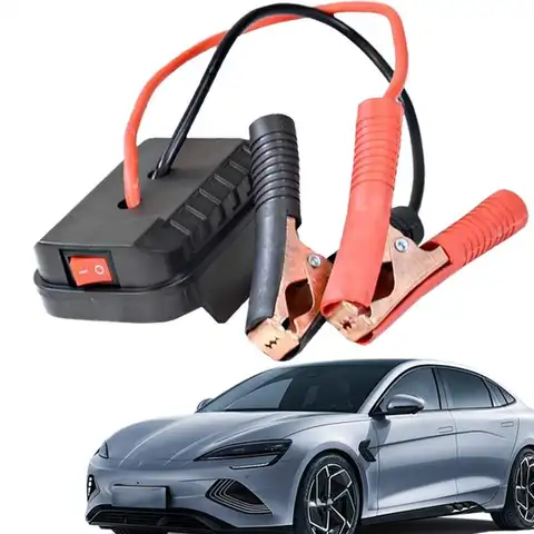 자동차 배터리 점화기 및 비상 전원 키트 - 12AWG 점퍼 케이블 스타터, Milwaukee 및 Dewalt 전동 공구 호환 16 Makitas 리튬 배터리 부스터 케이블 어댑터 비상 전원 키트 용 점화기 점프 스타터 클립이있는 DIY 변환기