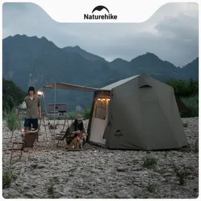 네이처하이크 경량 클라우드 업 2 프로 하이킹 텐트 - 2인용 전문 캠핑 장비 19 Naturehike Village Ridge 눈 치마와 자동 텐트 4 명 야외 캠핑 텐트 타프 4 시즌 더블 레이어 빠른 오프닝