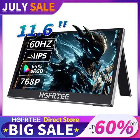 Anmite LCD 컴퓨터 게임 모니터, 선수 치킨 IPS 화면, 24 인치 IPS 144HZ 1MS FHD 1920*1080 슬림 Ps4 19 PC 및 휴대폰 PS4 Xbox 스위치용 USB-C 및 미니 HDMI 플러그 앤 플레이 기능을 갖춘 HGFRTEE 11.6인치 휴대용 모니터
