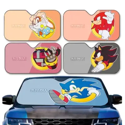 자동차 태양 차단 UV 보호 접이식 선스크린 커튼 - 아기와 어린이를 위한 프라이버시 쉴드 14 S-Sonic The H-Hedgehog 자동차 햇빛 가리개 앞 유리 충격 자동차 앞 창 차양 커버 차량을 시원하게 유지 UV