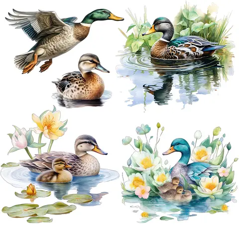 3 Ratels RR135 신선한 목가적 인 스타일 작은 노란색 오리 벽 스티커 홈 장식 욕실 주방 데칼 19 Three Ratels QB4 Leisure Wild Duck Home Decoration Art Wall Sticker Waterproofing