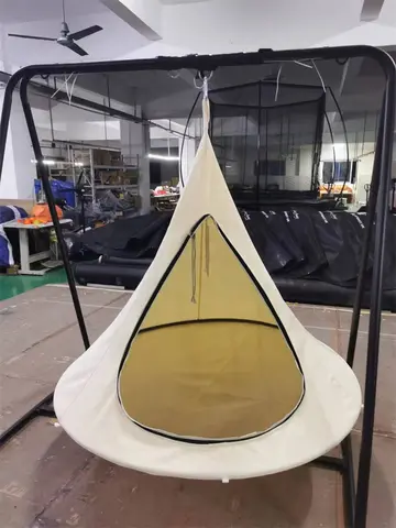 조절 가능한 팔걸이와 통기성 좌석을 갖춘 튼튼한 메쉬 백 회전 오피스 의자 16 UFO 나비 모양 그네 의자 해먹 프레임, 야외 캠핑 레저 걸이식 소파 텐트, UFO 모양 해먹