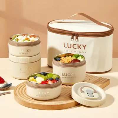 옥스포드 소재 방수 쿨러 도시락 가방 - 캠핑, 피크닉, 여행에 최적화된 음식 및 음료 보관함 (성인 및 어린이용) 13 WORTHBUY 절연 도시락 상자 휴대용 304 스테인레스 스틸 도시락 상자 (식기류 및 가방 포함) 전자 레인지 봉인 된 식품 용기 어린이를위한