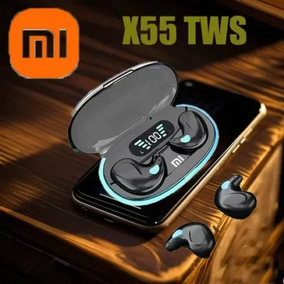 무선 블루투스 5.1 이어폰 충전 케이스 포함, 9D 스테레오 방수 스포츠 이어버드 마이크 M10 20 Xiaomi X55 이어폰 스테레오 숨겨진 헤드셋 (마이크 포함) HD 통화 방수 슬리핑 이어 버드 무선 미니 헤드폰 TWS Bluetooth