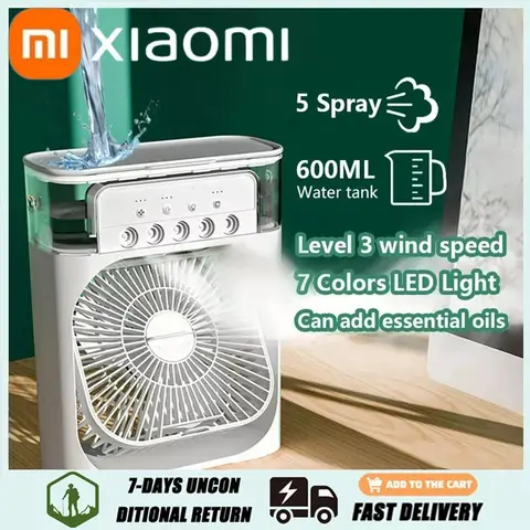 Tuya 스마트 온도 및 습도 센서 - Bluetooth 호환, APP 원격 제어, Alexa 및 Google 홈 지원 14 Xiaomi 새로운 미니 휴대용 팬 에어컨 USB 전기 팬 공기 냉각기 LED 야간 조명 물 안개 재미 3 In 1 공기 가습기