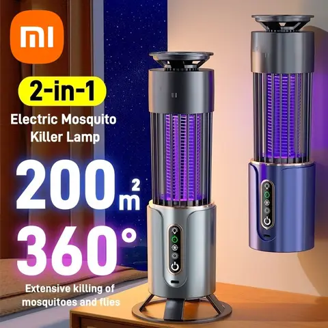 Xiaomi 휴대용 전자 모기 퇴치 램프 - 야외 캠핑 및 실내 침실용 USB 충전식 곤충 트랩 16 Xiaomi 전기 모기 킬러 램프 2 in 1 홈 광촉매 모기 램프 휴대용 모기 트랩 Zapper 원예 차고 캠프