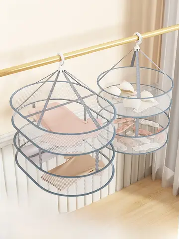 지퍼 브래지어 건조 바구니, 걸이식 그물 메쉬 보관 바구니 가방, 걸이식 케이지, 의류 브래지어 건조 정리함, 3 층 18 YQ 홈 의류 건조 랙 스웨터 특수 그물 바구니 플랫 레이아웃 캐시미어 셔츠 건조 바구니 2 레이어 북유럽 스타일 바구니