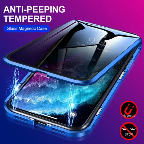 아이폰 16 Pro Max, 15 Plus, 14, 13 Mini, 12, 11, SE 2025, X, XR, XS, 8, 7용 지갑 카드 슬롯 자가 플립 가죽 케이스 스탠드 커버 14 iPhone 11 12 13 14 15 16 Pro Max Anti-Spy 360 보호 커버 (iPhone XR XS 용) 자기 강화 유리 금속 개인 정보 보호 케이스