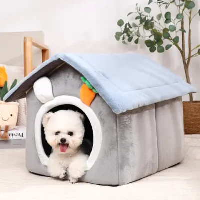 따뜻한 접이식 애완동물 집 - 실내 소파형 개집, 소형 중형 대형 강아지 및 고양이용 겨울 침대 1 개집 | 집 | 침대