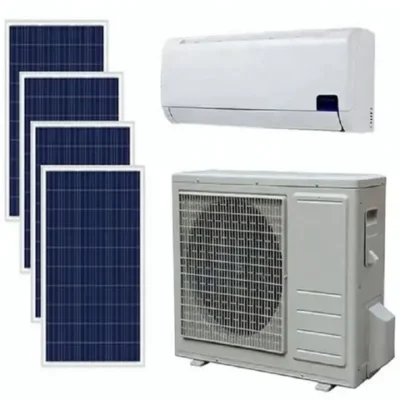 태양광 하이브리드 전원 에어컨 태양광 시스템 벽걸이형 스플릿 에어컨 12000 BTU ACDC 하이브리드 태양광 에어컨 1 시스템 | 에어컨