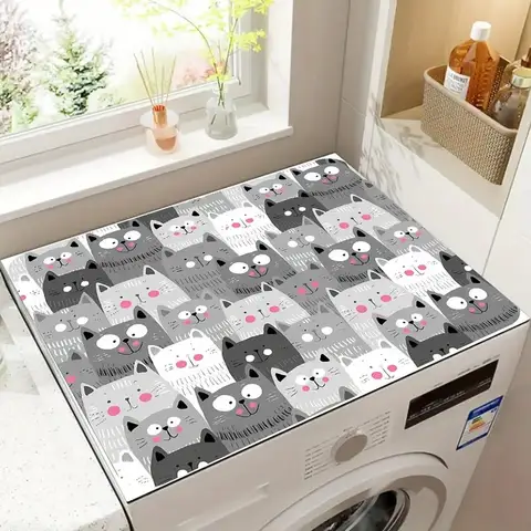 다채로운 고양이 인쇄 주방 건조 매트 접시에 대 한 흡수성 빠른 건조 미끄럼 방지 접시 매트 다용도 홈 장식, 접시 건조 매트 1 건조 매트 | 매트 | 인쇄