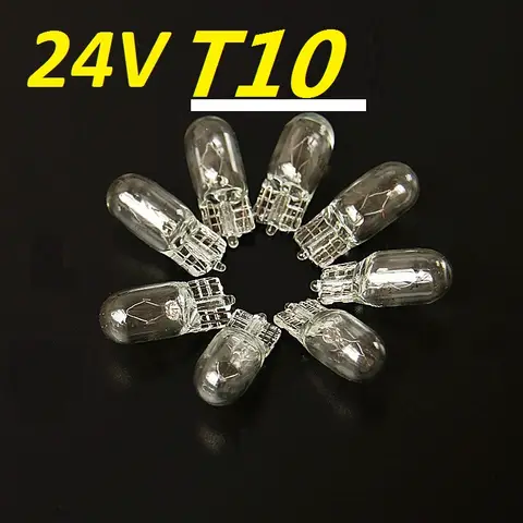 10개 30개 50개 자동차 T10 할로겐 W5W 194 158 웨지 24V 5W 자동 램프 따뜻한 흰색 전구 악기 조명 독서등 1 램프 | 전구