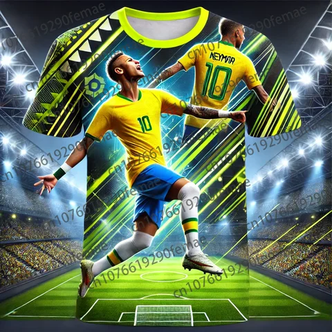 2025 새로운 ChatGPT AI Neymar T 셔츠 선수 축구 탑 성인 어린이 여름 축구 훈련 유니폼 운동복 저지 티셔츠 1 유니폼