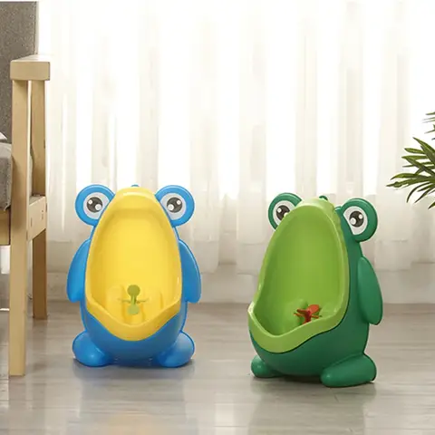 햄스터 및 작은 애완동물용 투명 모래 화장실 - 다람쥐, 골든베어 전용 욕실 케이지 박스 14 귀여운 개구리 변기 훈련 소변기, 재미있는 조준 타겟, 어린이 스탠드 수직 오줌 유아 변기 소변 트레이너