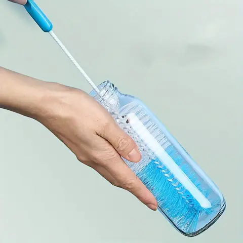 아기 목욕 온도 모니터 LED 디스플레이 디지털 수온계 - 만화 디자인의 어린이용 부동 유아 목욕 온도 측정기 14 긴 핸들 컵 브러시, 주방 유리 병 청소 브러시, 우유 병 차 컵 스크러버, 전기 필요 없음 청소 도구