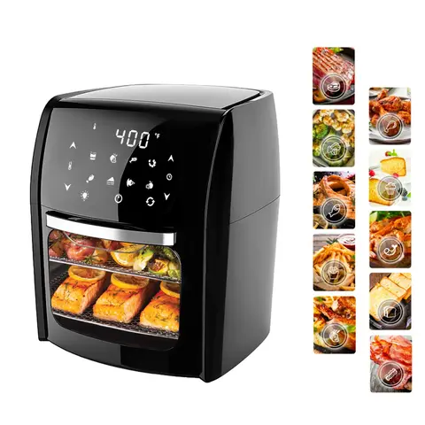 6.5L 더블 스택 에어프라이어 - 스팀 & 무오일 전기쿠커, 스마트 디지털 제어로 건강한 요리, 1500W (최저가 제공) 14 다기능 독립 바구니 눈에 보이는 창문이 있는 스마트 12리터 전기 디지털 에어 프라이어