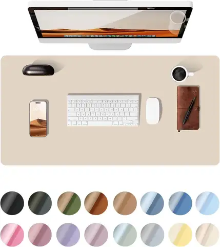 Apple Magic Mouse 1세대 및 2세대 전용 풋 패치 및 슬라이딩 매트 액세서리 14 대형 마우스 패드, 사무실 책상 매트, 가죽 책상 패드 보호대, 미끄럼 방지 PU 가죽 책상 블로터, 노트북 책상 패드