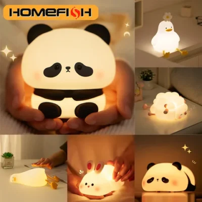 LED 야간 조명 버섯 모양 자동 센서 화장실 침실 장식 벽 램프 조명 제어 센서 침실 조명 18 동물 모양의 야간 조명 LED 귀여운 팬더 토끼 빛 USB 충전 시간 초과 머리맡 장식 어린이 눈 보호