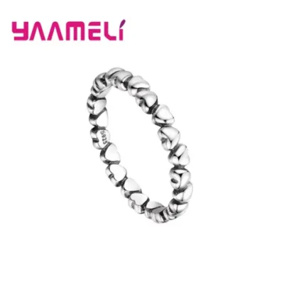 925 스털링 실버 하트 리본 썬 문 스타 꽃 크라운 반지 - 어머니의 날 및 발렌타인 데이 DIY 주얼리 선물 20 뜨거운 판매 심장 밴드 스택 너클 반지 영원히 사랑 약속 반지 925 스털링 실버 뜨거운 판매 패션 보석