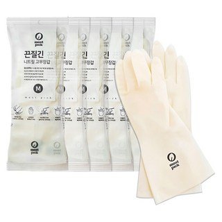모스트픽 끈질긴 니트릴 고무장갑, 화이트, 중(M), 5개 주방잡화 1 모스트픽 끈질긴 니트릴 고무장갑, 화이트, 중(M), 5개