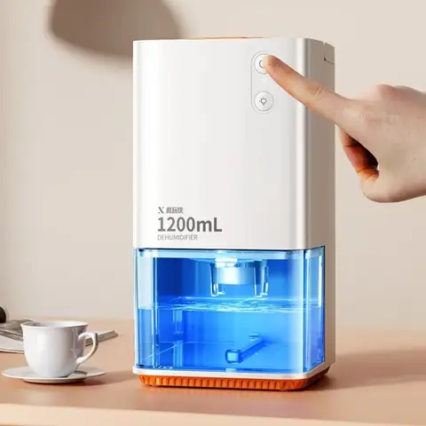 LED 디스플레이 탑재 휴대용 음소거 공기 제습기 - 1500ml 물탱크, 터치 컨트롤 데스크탑 공기 건조기 18 무소음 제습기 가정용 제습기 공기청정기 흡습 일체형 실내 제습 건조기