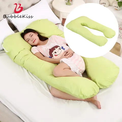 휴대용 얼굴 아래 베개, 눈 수술 후 팽창식, 망막이 누워 베개, 수면, 유리체 절제술, 회복 장비 14 버블 키스 U 자형 대형 임신 베개 임신 만화 패턴을위한 면화 수면 지원 베개 출산 사이드 슬리퍼