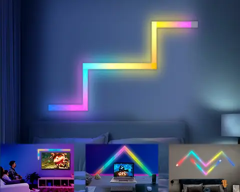 LED 야간 조명 버섯 모양 자동 센서 화장실 침실 장식 벽 램프 조명 제어 센서 침실 조명 13 스마트 LED 라이트바 RGB 조명 벽등 실내용, WiFi RGBIC 조명 패널 스마트는 Alexa 및 Google DIY 디자인, APP/9 LED와 함께 작동합니다.