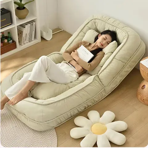 두부 블록 게으른 소파 한 사람 분리형 및 빨 수있는 소파 홈 가구 거실 소파 침대 이중 용도 다다미 미니멀리스트 소파 21 싱글 소파 베드 1인용 각도조절 접이식 쇼파 리클라이너 2colors