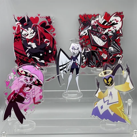 애니메이션 Hazbin 호텔 찰리 모닝 스타 코스프레 스탠드 아크릴 피규어 Vaggie 데스크탑 스탠딩 사인 모델 장식 생일 선물