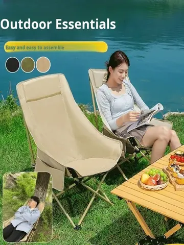 원스위크라이프 프리미엄 메쉬 폴딩 캠핑 체어 - 야외용 17 야외 문 의자 높은 등받이 초경량 접이식 의자 휴대용 캠핑 비치 라운지 의자 캠핑 장비 액세서리