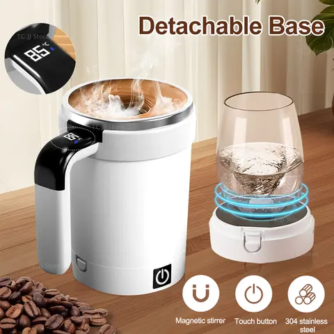 1개 세라믹 티키 머그잔 - 미술 공예 창작, 하와이 스타일 부활절 섬 티키 디자인, 용량 650ml 15 자동 교반 컵 충전식 전기 교반 머그잔 마그네틱 믹서 스테인레스 스틸 커피 머그잔 회전 마그네틱 텀블러