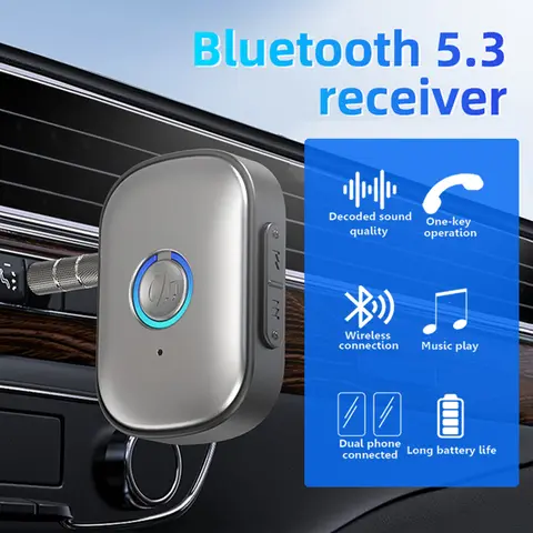 XIAOMI 넥밴드 I18PRO Bluetooth 5.3 헤드폰 골전도 스포츠 이어버드 HiFi 사운드 TWS 이어폰 마이크가 있는 무선 헤드셋 13 자동차 블루투스 5.3 AUX 어댑터 소음 감소 3.5mm 잭 스테레오 무선 오디오 수신기 (앰프 스피커 용 마이크 포함)