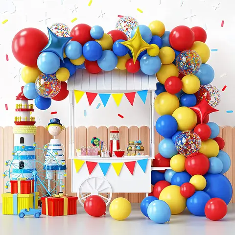 12인치 딸기 수박 과일 풍선 - 여름 해변 하와이 파티 어린이 생일 축제 용품 18 카니발 서커스 풍선 화환 아치 키트 빨간색 파란색 노란색 색종이 풍선 스타 호일 장난감 Ballon 파티 생일 장식 무지개