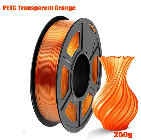 삼색 실크 PLA 3D 프린터 필라멘트, 1.75mm 다색 3D 인쇄 필라멘트, 빨간색 및 파란색 및 녹색 필라멘트, 250g(0.55lbs) 17 투명 PETG 필라멘트 1.75mm, 투과율 오렌지 필라멘트, 투명 3D 프린터 필라멘트 최대 600mm/s 인쇄