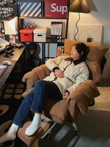 미드센추리 모던 디자인 라일 컴퓨터 책상 - 학생 및 사무용 게이밍 의자 18 편안한 좌식 레저 소파 의자, 침실 홈 스터디 사무실 의자, 라텍스 쿠션, 무료 베개, 컴퓨터 의자, 신제품