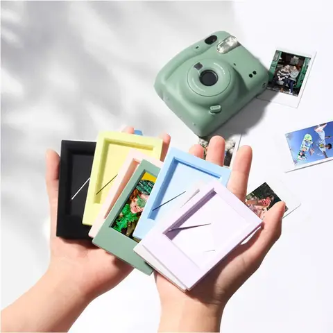 거실 및 사무실 홈 장식용 투명 아크릴 사진 프레임 - DIY 포스터와 그림 위한 테이블 및 벽 장식 20 폴라로이드 미니 3 인치 클래식 수직 액자에 적합한 1pc 크리 에이 티브 7 색 세트 컬러 포토 프레임 프레임 테이블